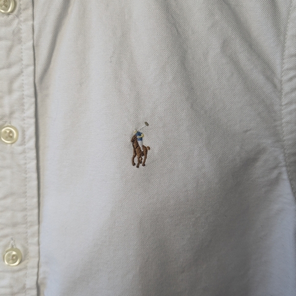 POLO RALPH LAUREN Kid White Short Sleeve Button Down Shirt Size Medium (10-12) - Picture 5 of 10
